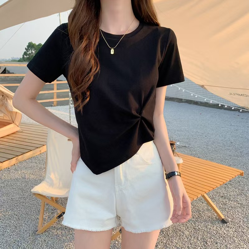 Casual Cotton Blend T-Shirt and Linen Shorts Set for Men